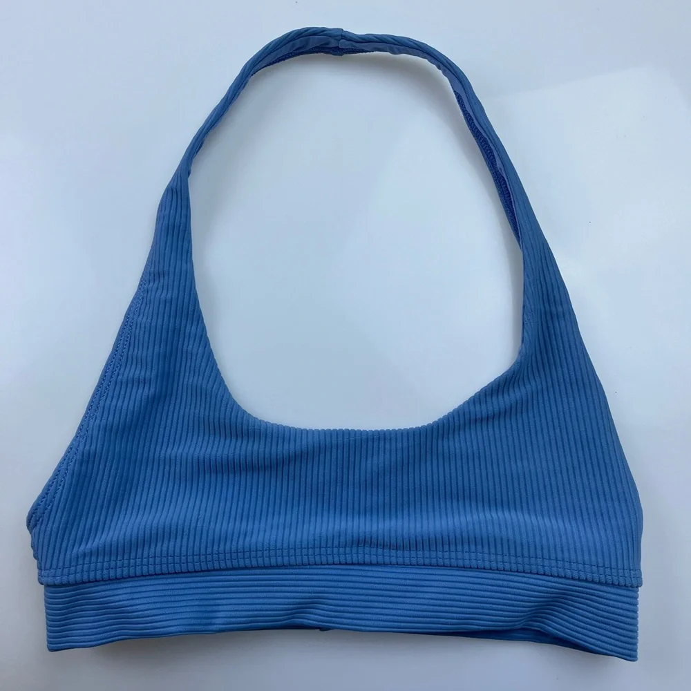 Frankies Bikinis Blue Stevie Halter Bikini Top - Picture 1 of 4